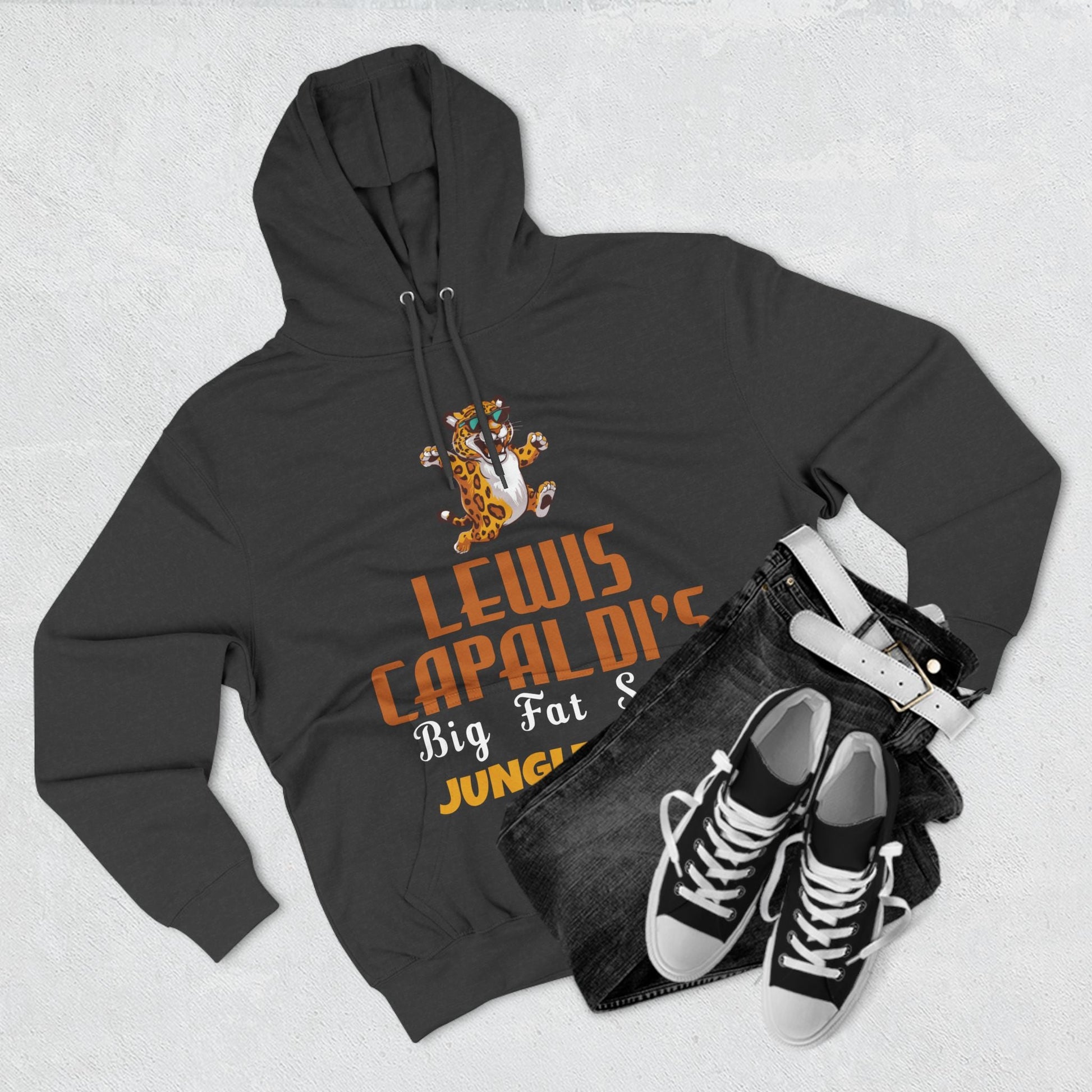 Lewis Capaldi Three-Panel Fleece Hoodie - Big Fat Sexy Jungle Cats - Hoodie