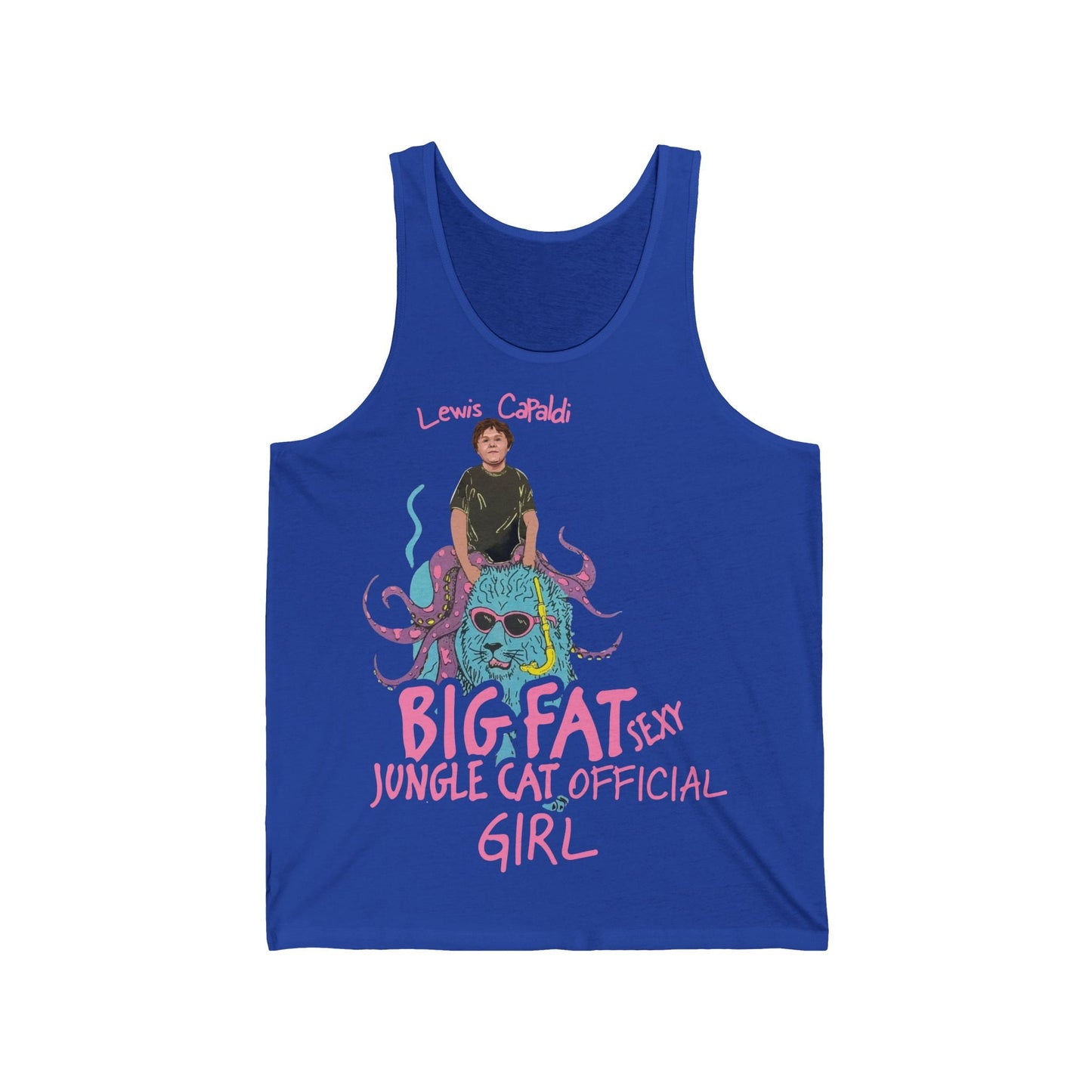 Lewis Capaldi Unisex Jersey Tank Top -  Big Fat Sexy jungle cats