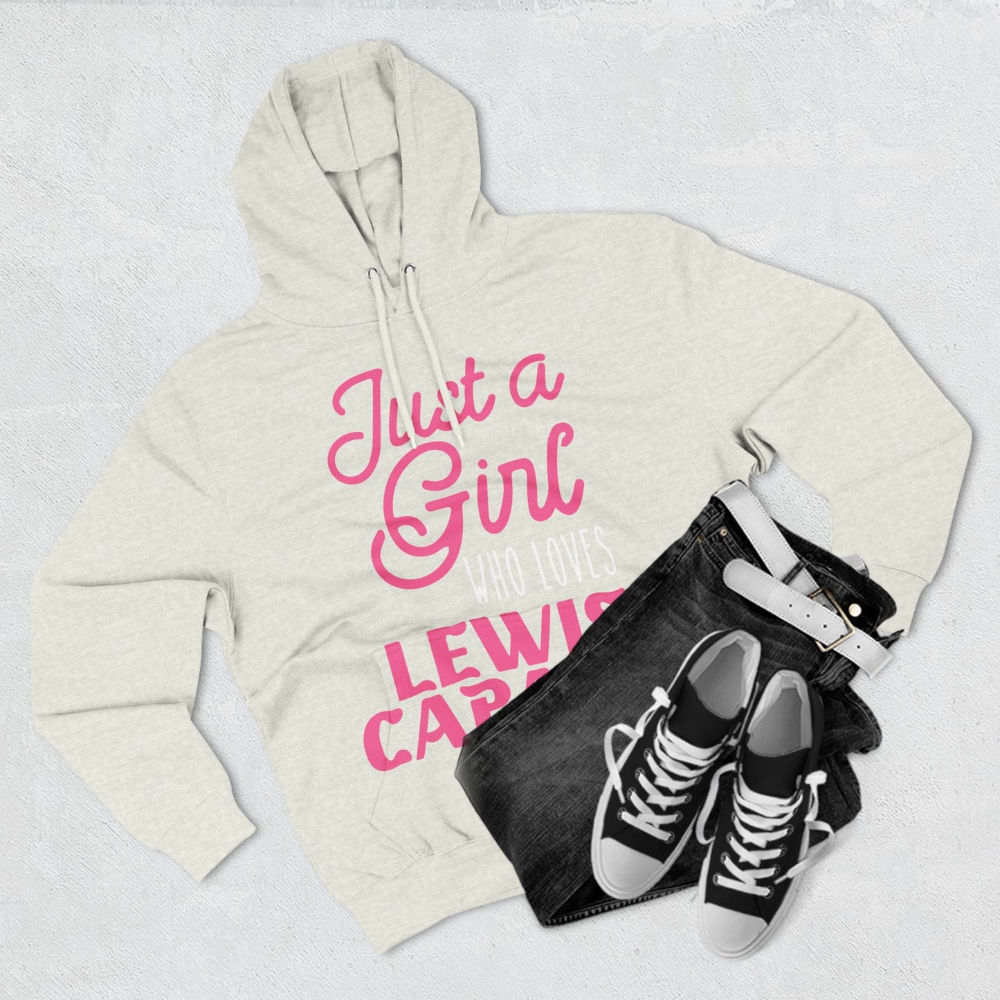 Lewis Capaldi Three-Panel Fleece Hoodie - Just a girl who loves Lewis Capaldi