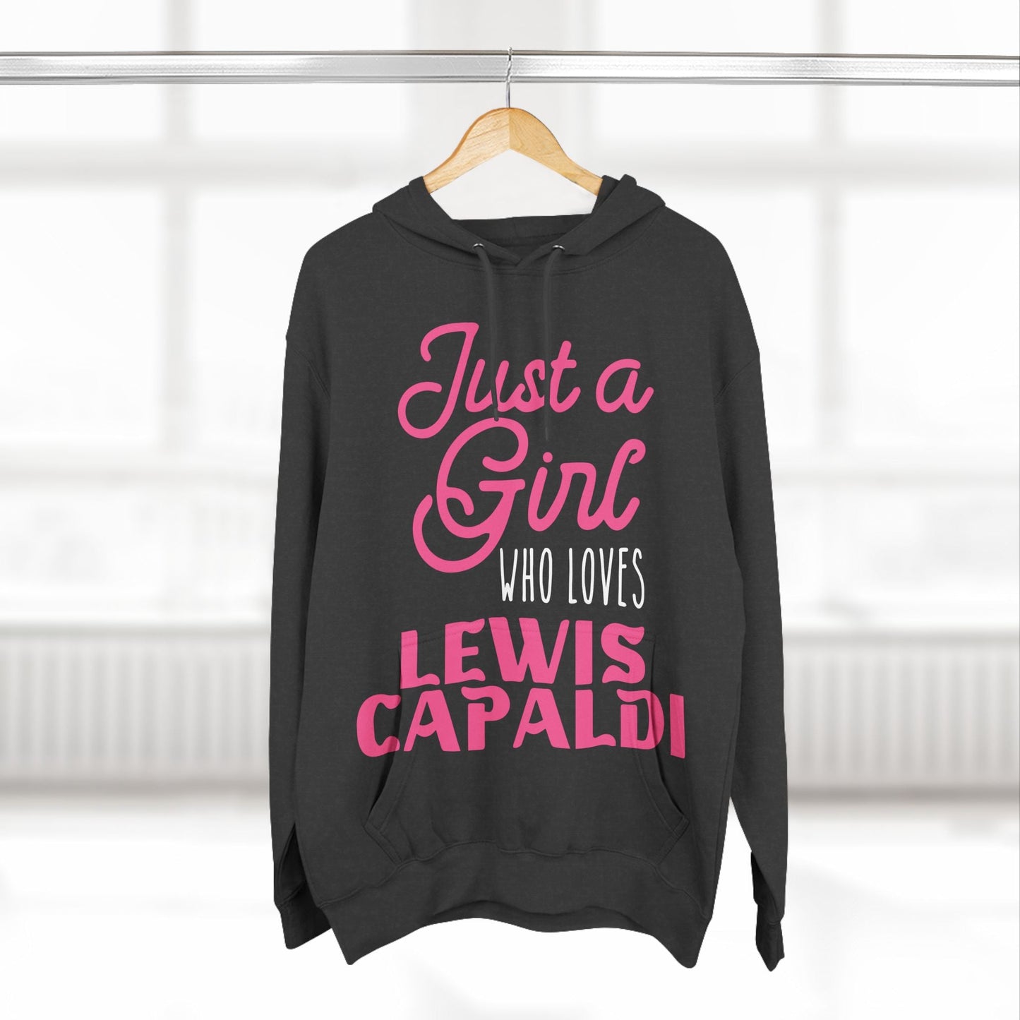 Lewis Capaldi Three-Panel Fleece Hoodie - Just a girl who loves Lewis Capaldi