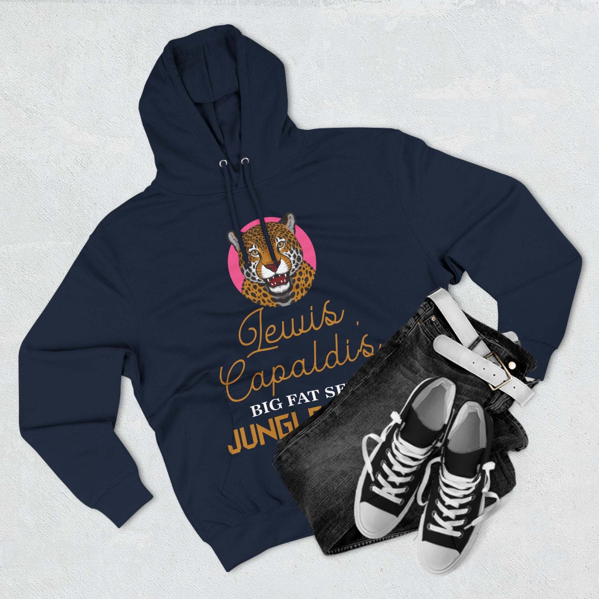 Lewis Capaldi Three-Panel Fleece Hoodie - Big Fat Sexy Jungle Cats - Hoodie