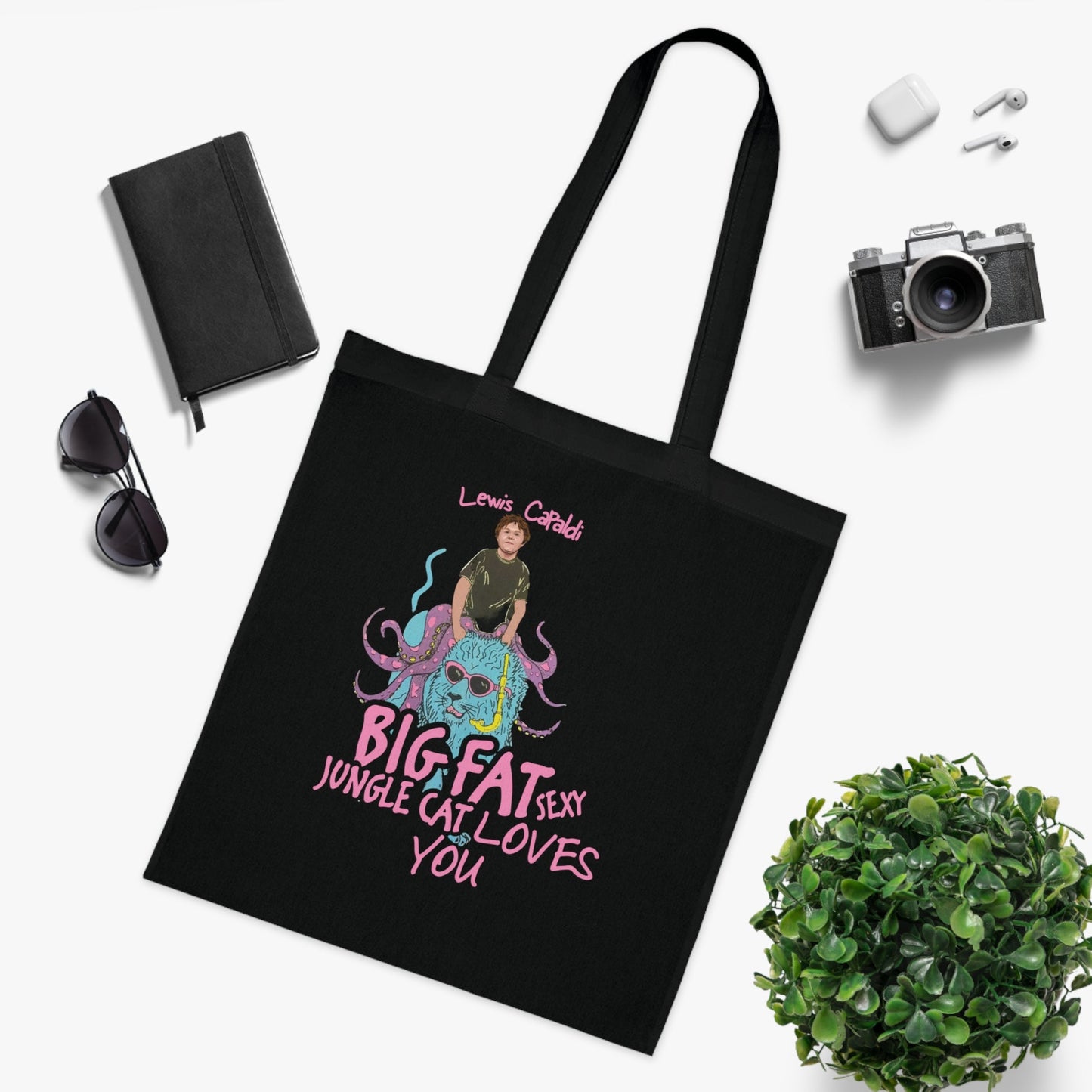 Lewis Capaldi Cotton Tote Bag - Big Fat Sexy Jungle Cats