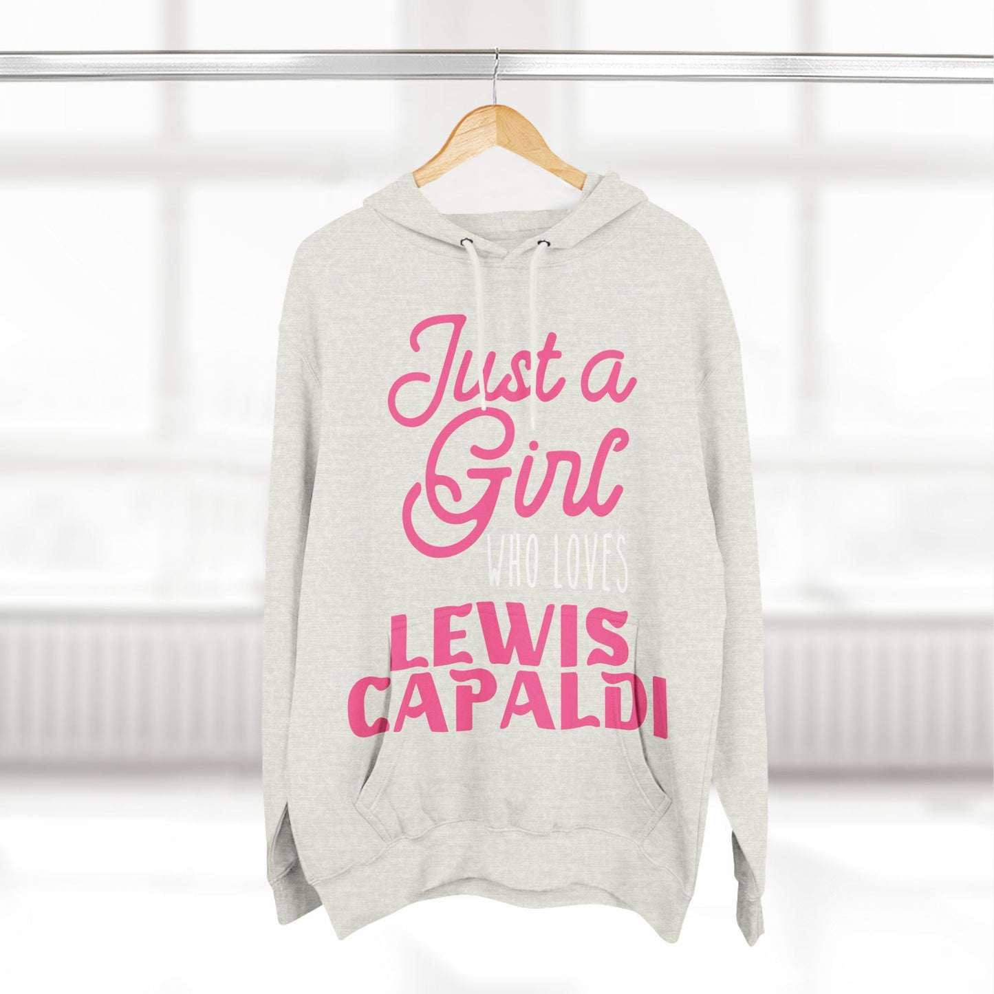 Lewis Capaldi Three-Panel Fleece Hoodie - Just a girl who loves Lewis Capaldi