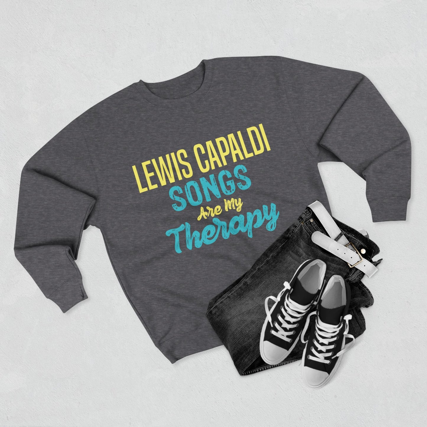 Lewis Capaldi Unisex Crewneck Sweatshirt - Lewis Capaldi songs are my therapy