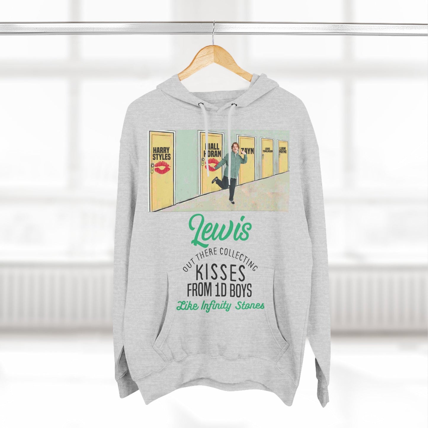 Lewis Capaldi Three-Panel Fleece Hoodie - Lewis out there collecting kisses from 1D boys