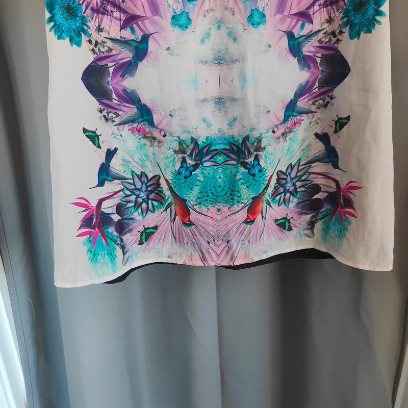 Miss Selfridge Size 16 Tropical Bird Floral Print Dress