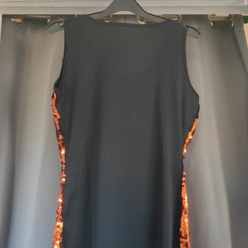 Halloween Orange Sequin Pumpkin Dress Fancy Dress Costume Size M/L