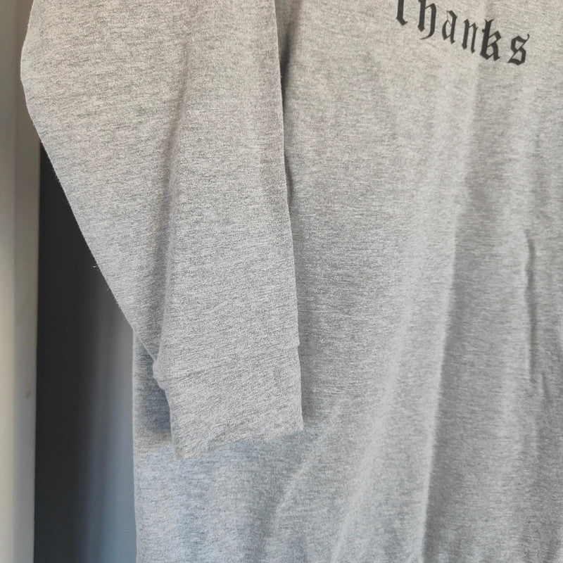 Bershka Size S Grey Slogan Sweatshirt Dress Black Tulle Hem Mini Dress