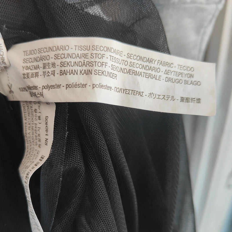 Bershka Size S Grey Slogan Sweatshirt Dress Black Tulle Hem Mini Dress