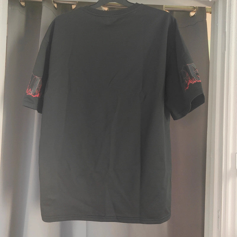 The Boston Red Rose Graphic T Shirt Black Size S Goth Grunge Alt Top