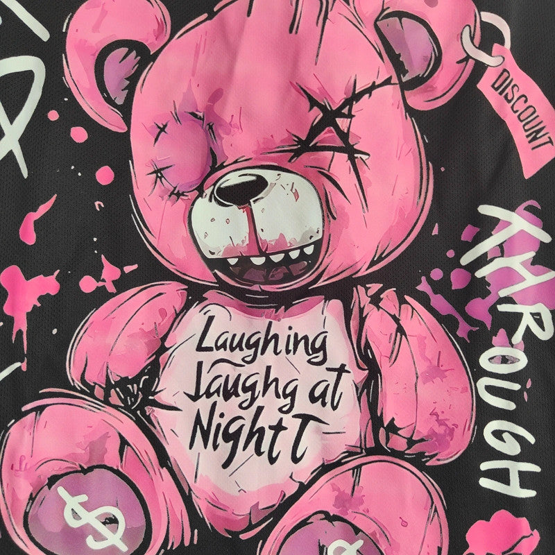 Black Graphic Teddy Bear Oversized T Shirt Size L Emo Goth Alt Streetwear