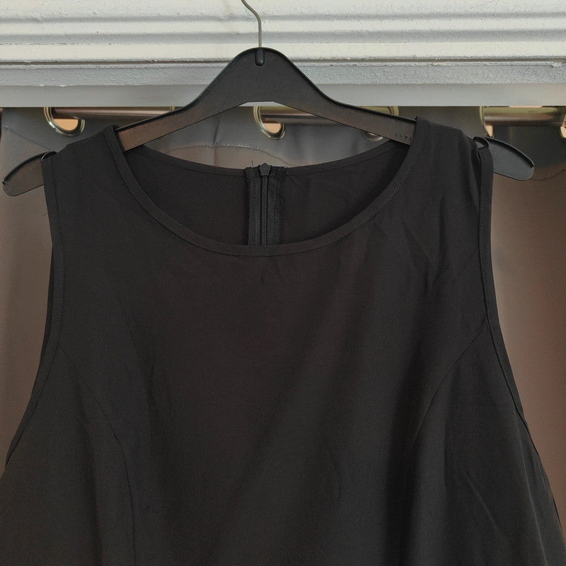 shein Curve Black Utility Mini Dress 0XL Zip Up Tie Waist