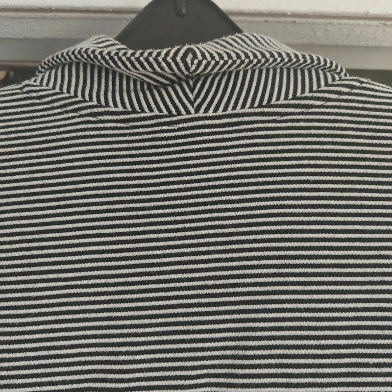 Next Striped Textured Jersey Blazer Jacket Black White UK 10 Office Casual