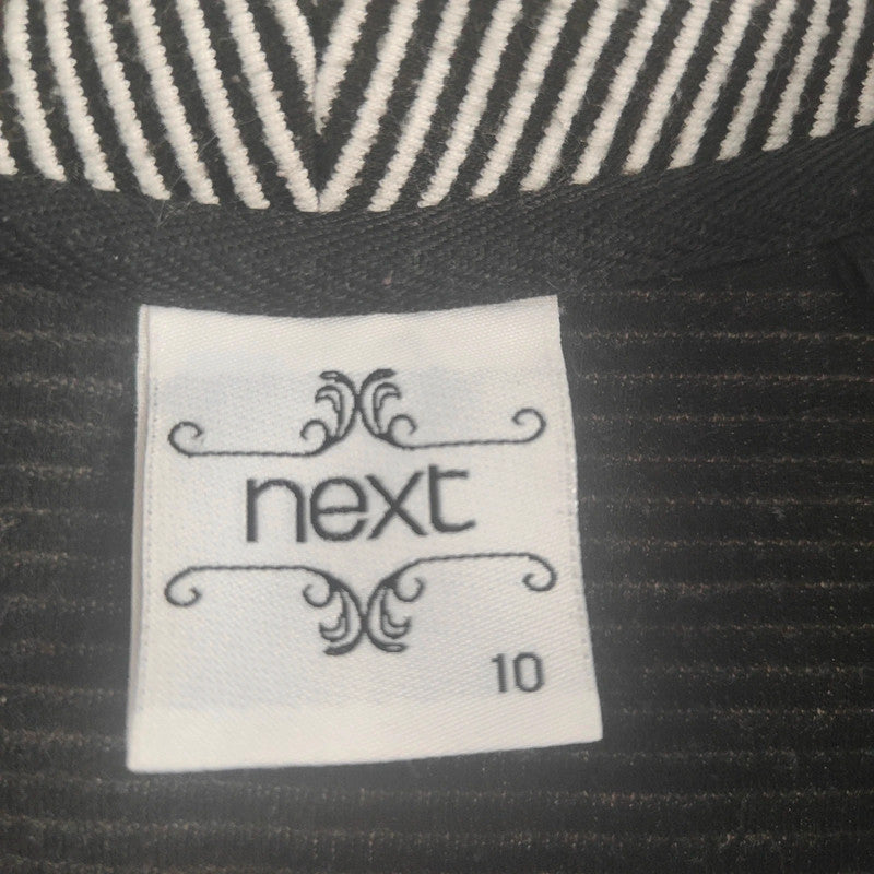 Next Striped Textured Jersey Blazer Jacket Black White UK 10 Office Casual