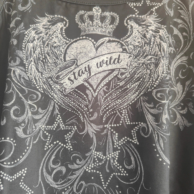 Y2K Winged Heart Graphic Cami Top | Fairycore Grunge Alt Size XL