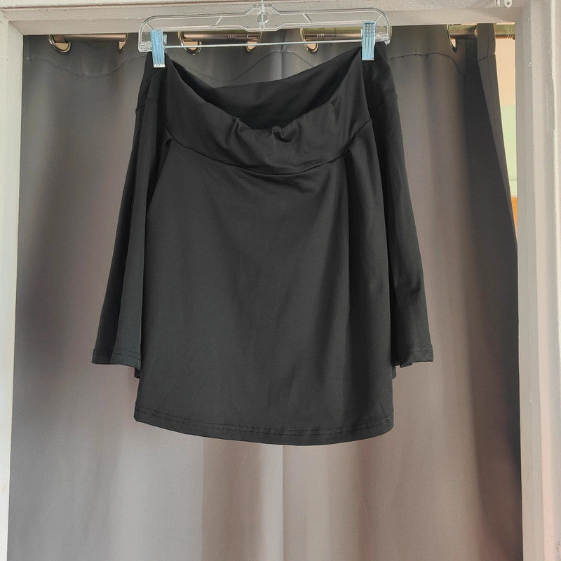 SHEIN Black Pleated Mini Skirt 2XL High Waisted Y2K Skater Coquette