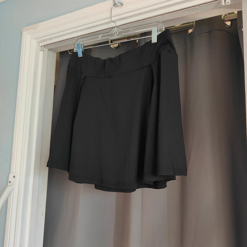 SHEIN Black Pleated Mini Skirt 2XL High Waisted Y2K Skater Coquette