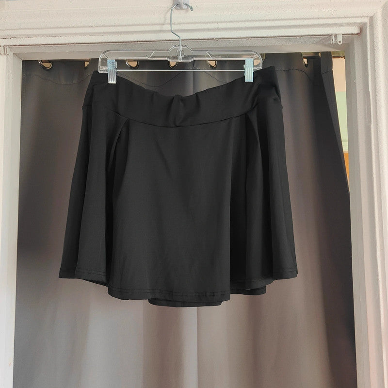 SHEIN Black Pleated Mini Skirt 2XL High Waisted Y2K Skater Coquette