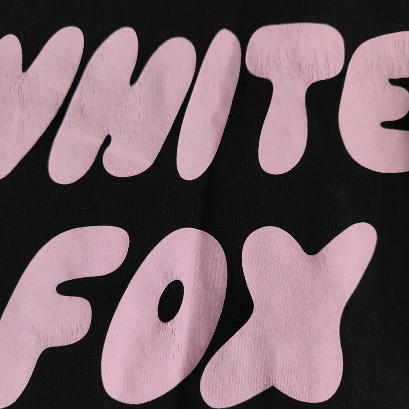 White Fox Boutique Graphic T-Shirt | Vol 3 Pink Logo Black Oversized