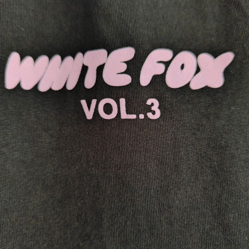 White Fox Boutique Graphic T-Shirt | Vol 3 Pink Logo Black Oversized