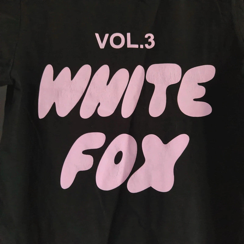 White Fox Boutique Graphic T-Shirt | Vol 3 Pink Logo Black Oversized