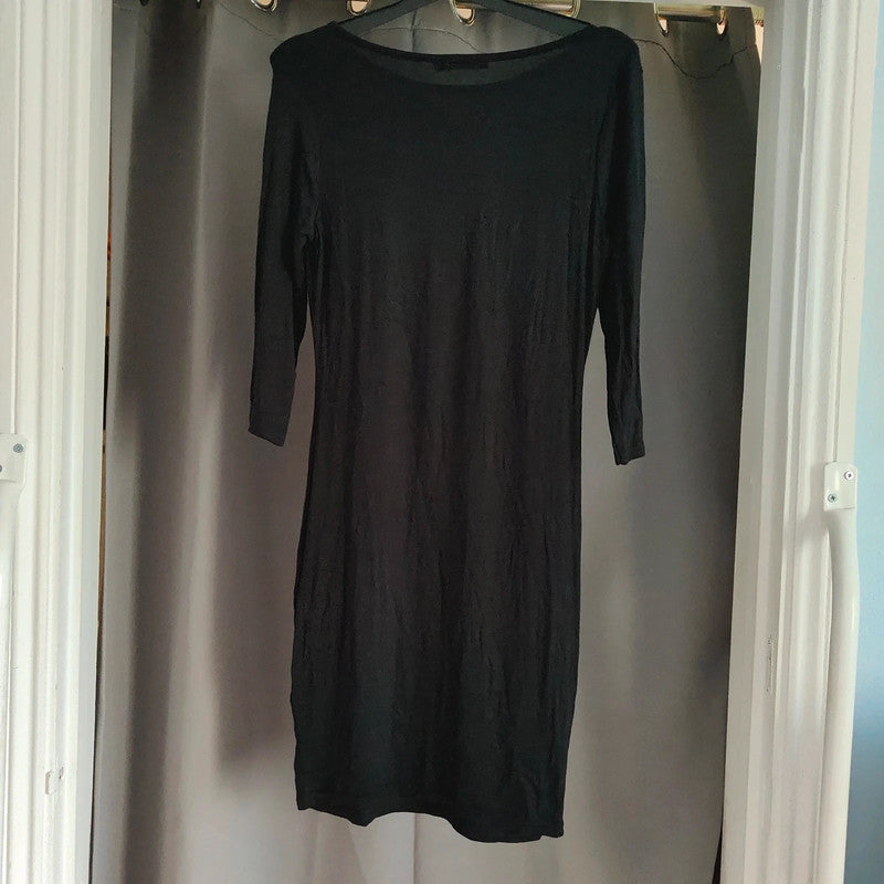 Boohoo UK 10 Black Pumpkin Halloween Bodycon Mini Dress Long Sleeve