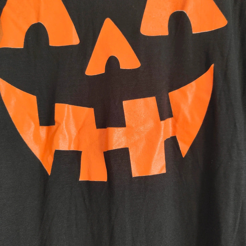 Boohoo UK 10 Black Pumpkin Halloween Bodycon Mini Dress Long Sleeve