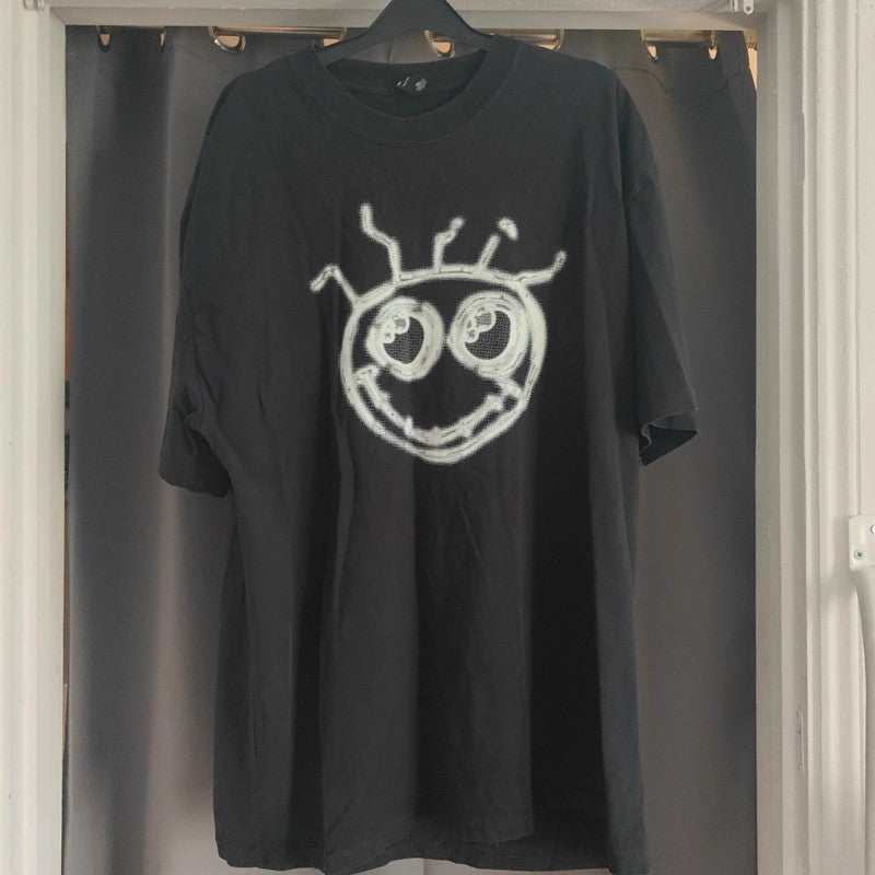 Faded Black Graphic T-Shirt - AS Colour XL Heavyweight Goth Oversized
