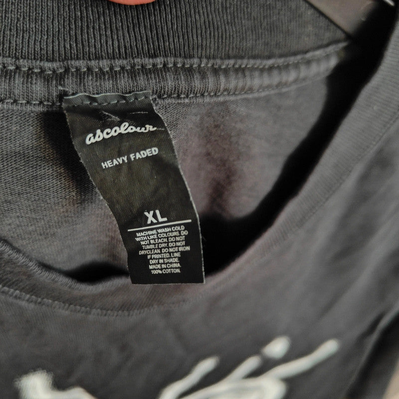 Faded Black Graphic T-Shirt - AS Colour XL Heavyweight Goth Oversized