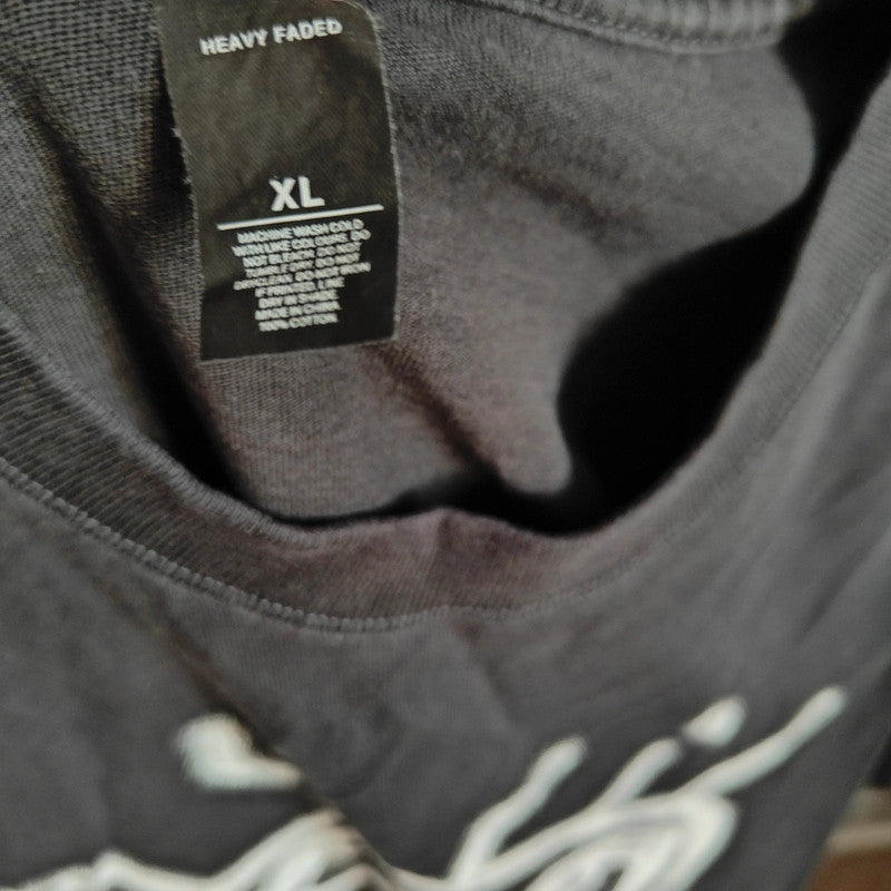 Faded Black Graphic T-Shirt - AS Colour XL Heavyweight Goth Oversized