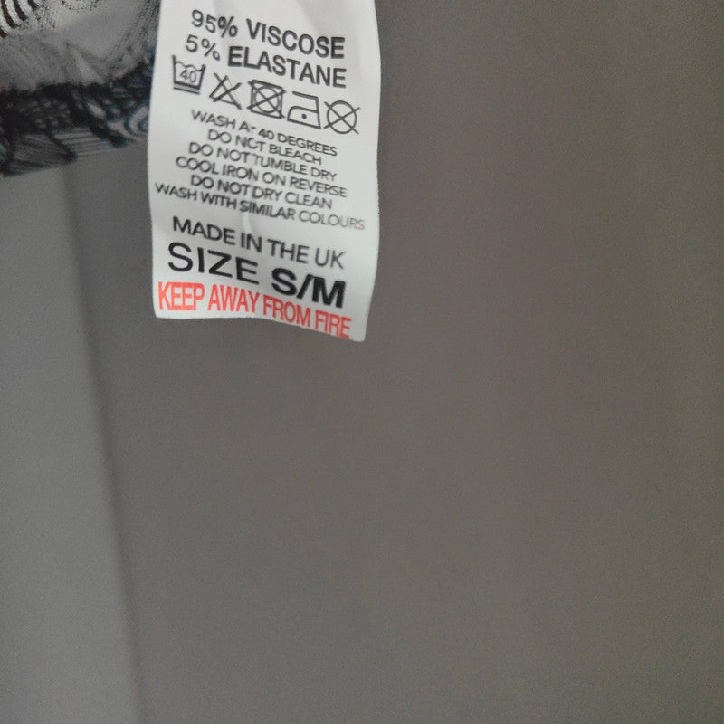 S/M Suzy Collection Skull Print Zip Front Corset Crop Top Grunge Alt Biker