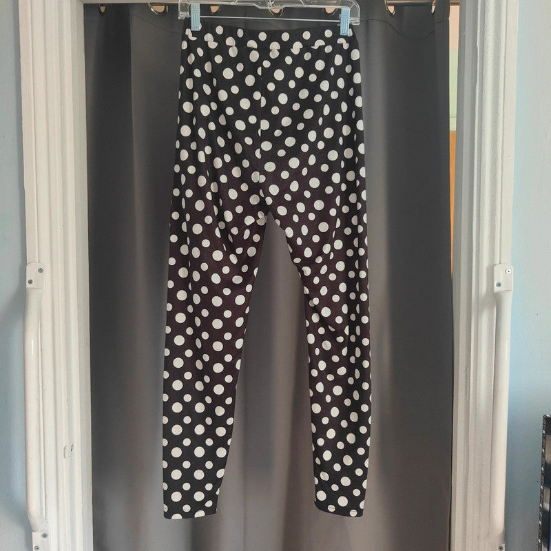 shein X Marilyn Monroe Polka Dot Leggings Size M Medium Black White