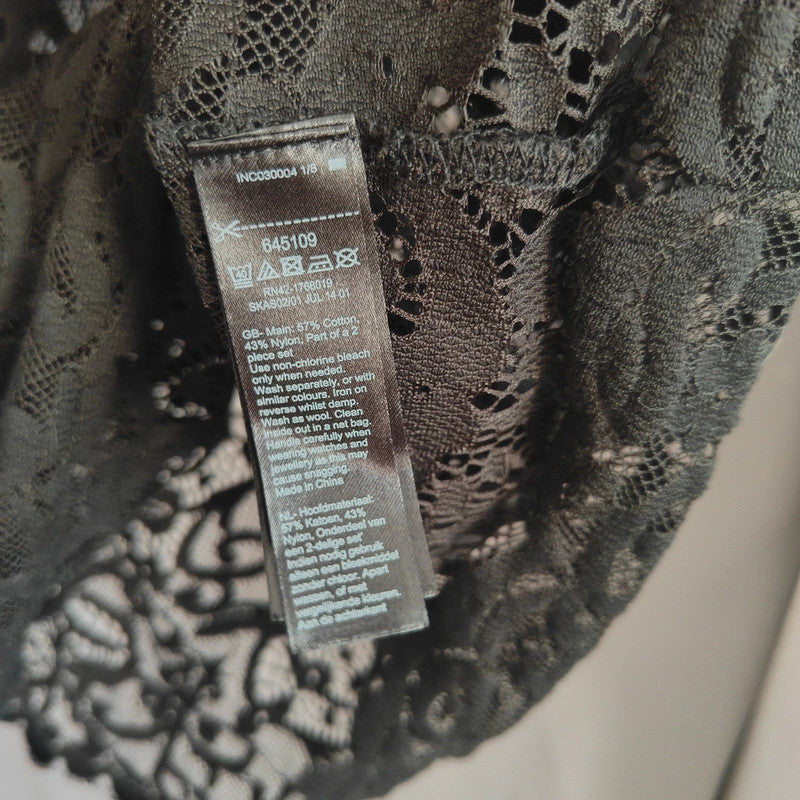 Monsoon Black Lace Floral 3/4 Sleeve Shift Dress Size 12 Occasion