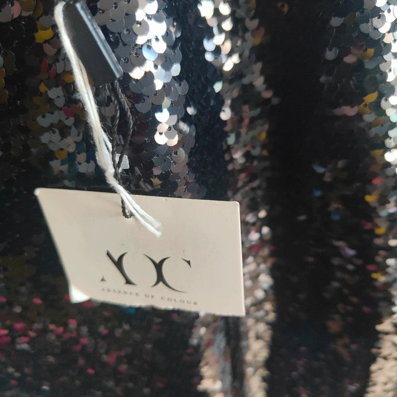 Absence of Colour Black Sequin Mini Dress | Size S Small Party