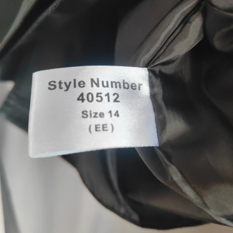 Roman Black Faux Leather Midi Pencil Skirt Size 14 Office Goth Chic