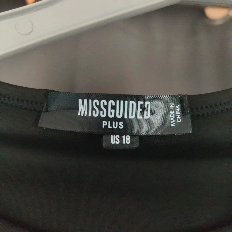 Missguided Plus Black Sports T-Shirt Size 18 Activewear Gym Top