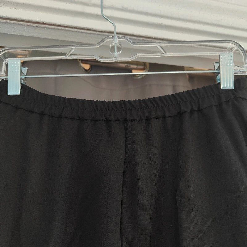 Black LAPA Pleated Midi Skirt Size M Dark Academia Goth A-Line