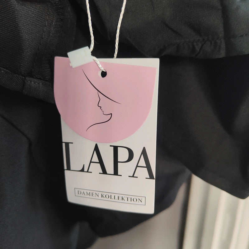 Black LAPA Pleated Midi Skirt Size M Dark Academia Goth A-Line