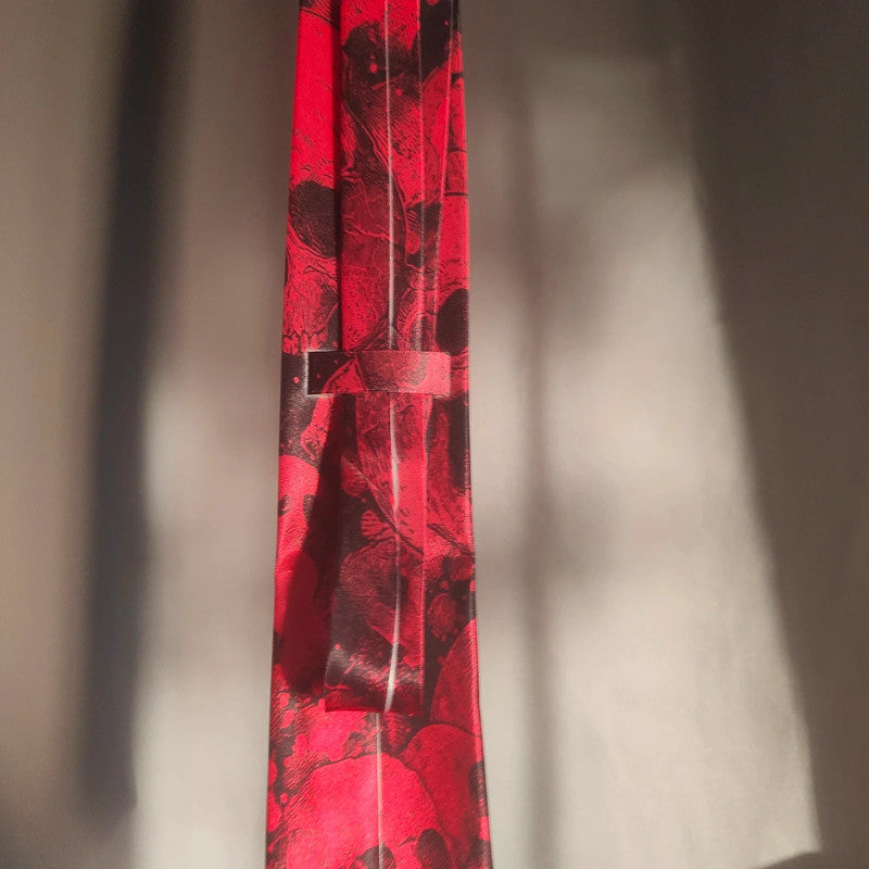 Red Skull Gothic Grunge Alt Patterned Tie