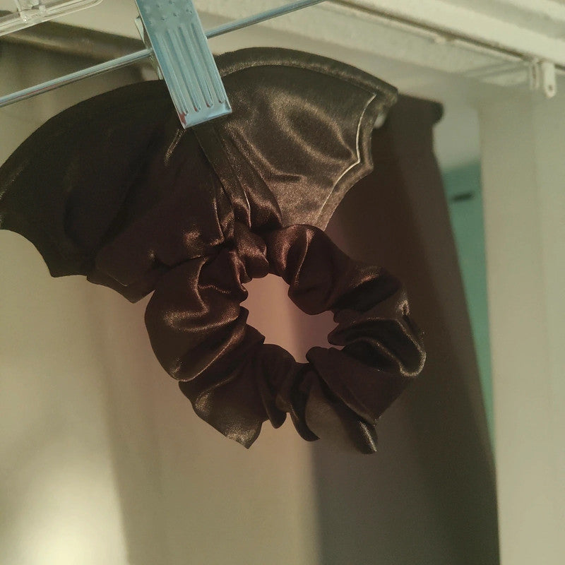 black bat and skull hair scrunchies alt grunge goth bundle