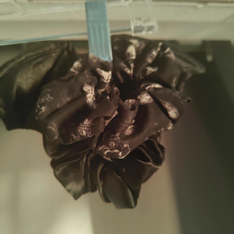 black bat and skull hair scrunchies alt grunge goth bundle