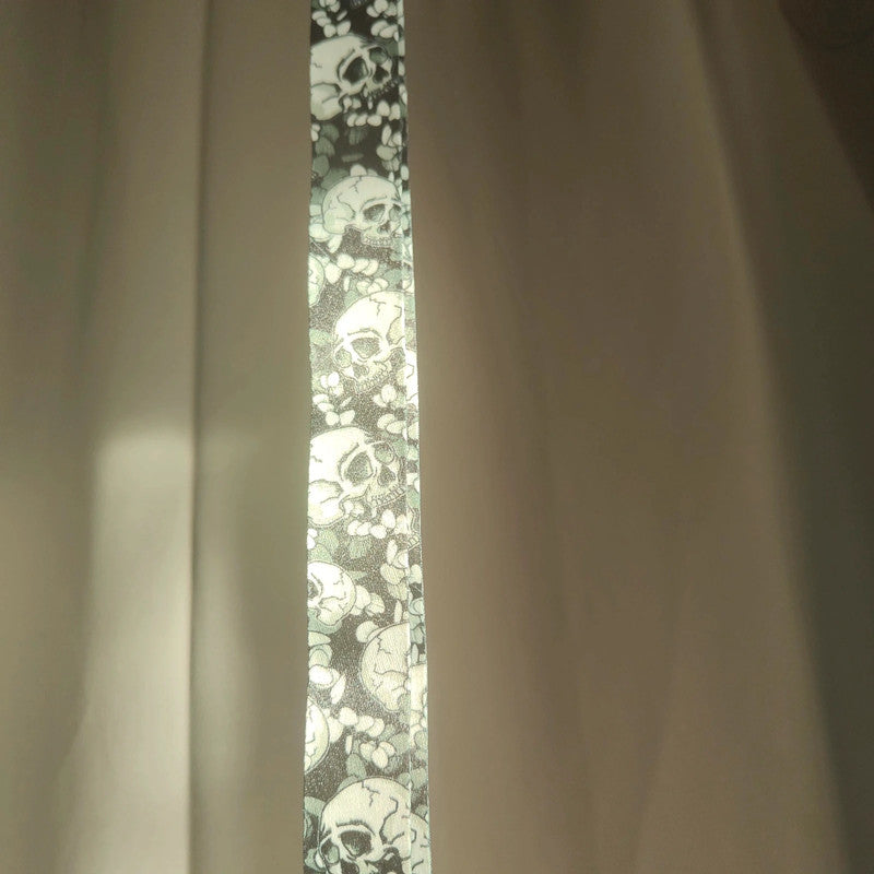 black and white skull print lanyard alt goth grunge accessory
