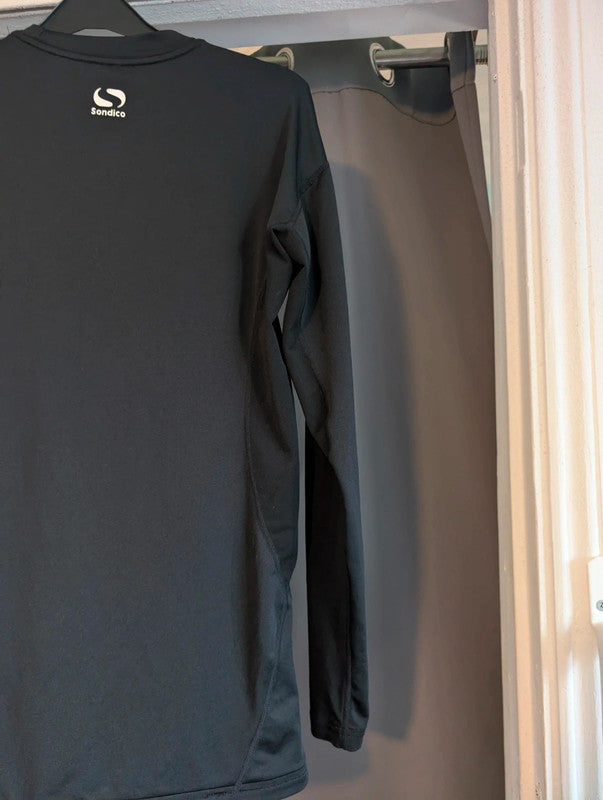 Sondico Black Mock Neck Compression Long Sleeve Base Layer Top Size L
