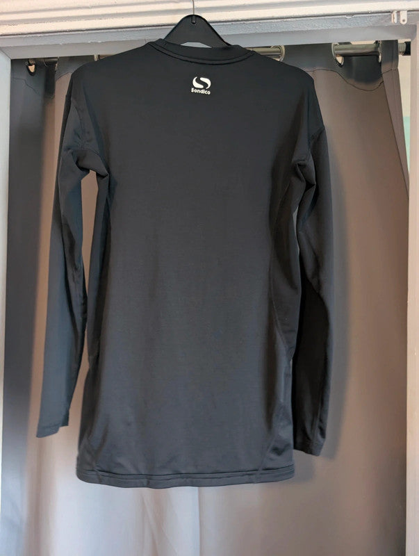 Sondico Black Mock Neck Compression Long Sleeve Base Layer Top Size L