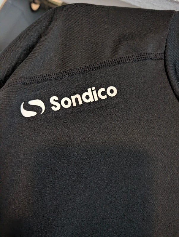 Sondico Black Mock Neck Compression Long Sleeve Base Layer Top Size L