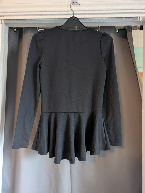 Barbara Hulanicki For George Black Peplum Jacket Blazer UK 8