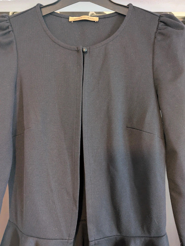 Barbara Hulanicki For George Black Peplum Jacket Blazer UK 8