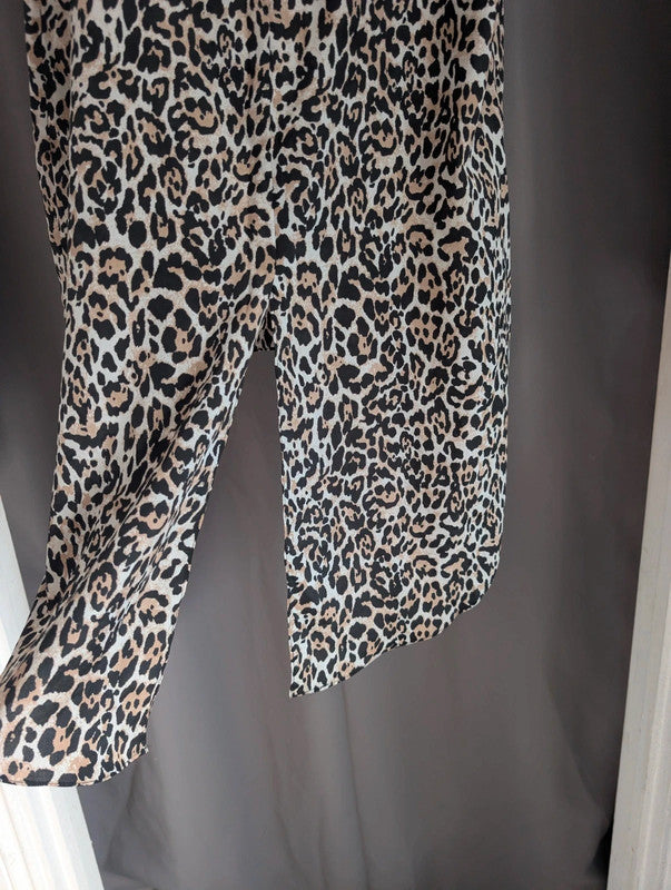 Atmosphere Leopard Print High Low Sleeveless Tunic Top UK 14 Brown