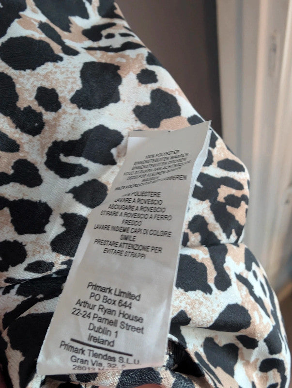 Atmosphere Leopard Print High Low Sleeveless Tunic Top UK 14 Brown