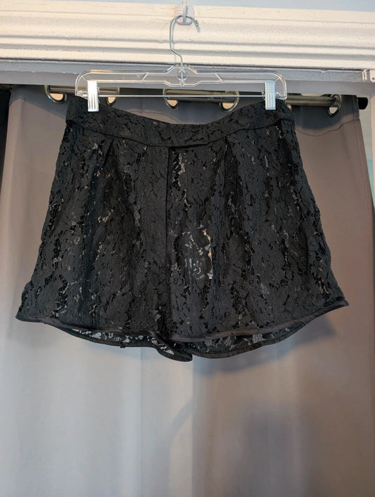 Corset Story Size 10 Black Lace Overlay Shorts High Waisted New With Tags